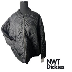 NWT | Dickies Quilted Women's Bomber Jacket in Black | Size 2XL